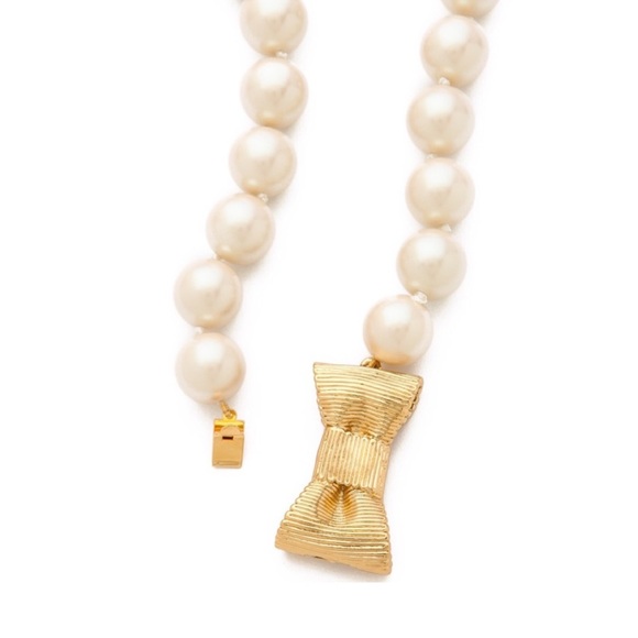 Kate spade vintage wrapped up pearl gold bow necklace - Picture 4 of 10